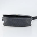 Christian Dior Honeycomb Canvas Shoulder Bag PVC Black Gold Auth 154465-9