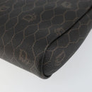 Christian Dior Honeycomb Canvas Chain Shoulder Bag PVC Black Gold Auth 154466-10