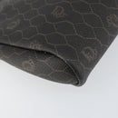 Christian Dior Honeycomb Canvas Chain Shoulder Bag PVC Black Gold Auth 154466-11