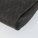 Christian Dior Honeycomb Canvas Chain Shoulder Bag PVC Black Gold Auth 154466-12