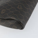 Christian Dior Honeycomb Canvas Chain Shoulder Bag PVC Black Gold Auth 154466-13