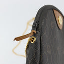 Christian Dior Honeycomb Canvas Chain Shoulder Bag PVC Black Gold Auth 154466-15
