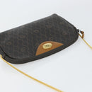 Christian Dior Honeycomb Canvas Chain Shoulder Bag PVC Black Gold Auth 154466-6