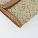 Christian Dior Honeycomb Canvas Chain Shoulder Bag PVC Beige Gold Auth 154467-14