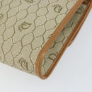 Christian Dior Honeycomb Canvas Chain Shoulder Bag PVC Beige Gold Auth 154467-15