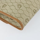 Christian Dior Honeycomb Canvas Chain Shoulder Bag PVC Beige Gold Auth 154467-16