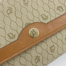 Christian Dior Honeycomb Canvas Chain Shoulder Bag PVC Beige Gold Auth 154467-17
