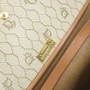 Christian Dior Honeycomb Canvas Chain Shoulder Bag PVC Beige Gold Auth 154467-18