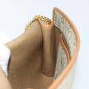 Christian Dior Honeycomb Canvas Chain Shoulder Bag PVC Beige Gold Auth 154467-19
