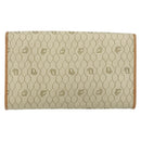 Christian Dior Honeycomb Canvas Chain Shoulder Bag PVC Beige Gold Auth 154467-2