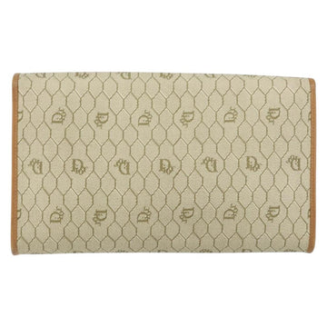 Christian Dior Honeycomb Canvas Chain Shoulder Bag PVC Beige Gold Auth 154467 - 0