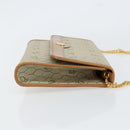 Christian Dior Honeycomb Canvas Chain Shoulder Bag PVC Beige Gold Auth 154467-3
