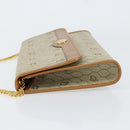 Christian Dior Honeycomb Canvas Chain Shoulder Bag PVC Beige Gold Auth 154467-4