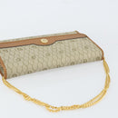 Christian Dior Honeycomb Canvas Chain Shoulder Bag PVC Beige Gold Auth 154467-6