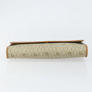 Christian Dior Honeycomb Canvas Chain Shoulder Bag PVC Beige Gold Auth 154467-5