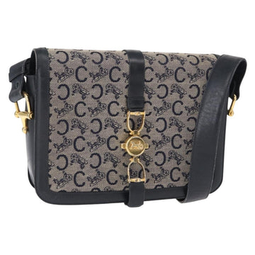 CELINE C Sulky Shoulder Bag Navy Gold Auth 154468