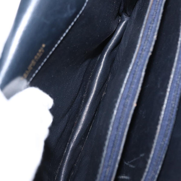 CELINE C Sulky Shoulder Bag Navy Gold Auth 154468