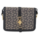 CELINE C Sulky Shoulder Bag Navy Gold Auth 154468-2