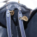CELINE C Sulky Shoulder Bag Navy Gold Auth 154468-22