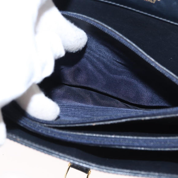 CELINE C Sulky Shoulder Bag Navy Gold Auth 154468