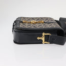CELINE C Sulky Shoulder Bag Navy Gold Auth 154468-4