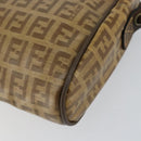 FENDI Zucchino Canvas Shoulder Bag PVC Beige Brown Auth 154469-9