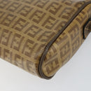 FENDI Zucchino Canvas Shoulder Bag PVC Beige Brown Auth 154469-15