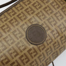 FENDI Zucchino Canvas Shoulder Bag PVC Beige Brown Auth 154469-17