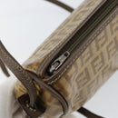 FENDI Zucchino Canvas Shoulder Bag PVC Beige Brown Auth 154469-10