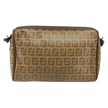 FENDI Zucchino Canvas Shoulder Bag PVC Beige Brown Auth 154469 - 0