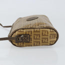FENDI Zucchino Canvas Shoulder Bag PVC Beige Brown Auth 154469-4