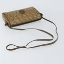 FENDI Zucchino Canvas Shoulder Bag PVC Beige Brown Auth 154469-7