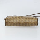FENDI Zucchino Canvas Shoulder Bag PVC Beige Brown Auth 154469-5