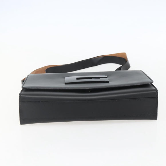 GUCCI Shoulder Bag Leather Black Silver 001 3064 Auth 154471