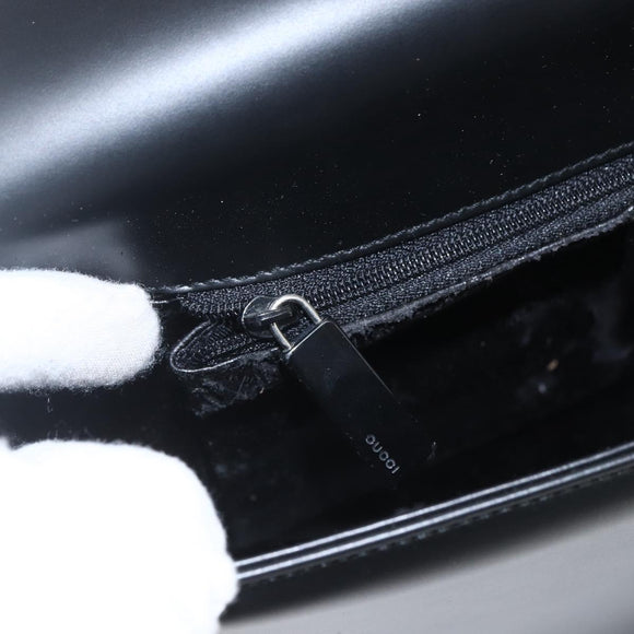 GUCCI Shoulder Bag Leather Black Silver 001 3064 Auth 154471