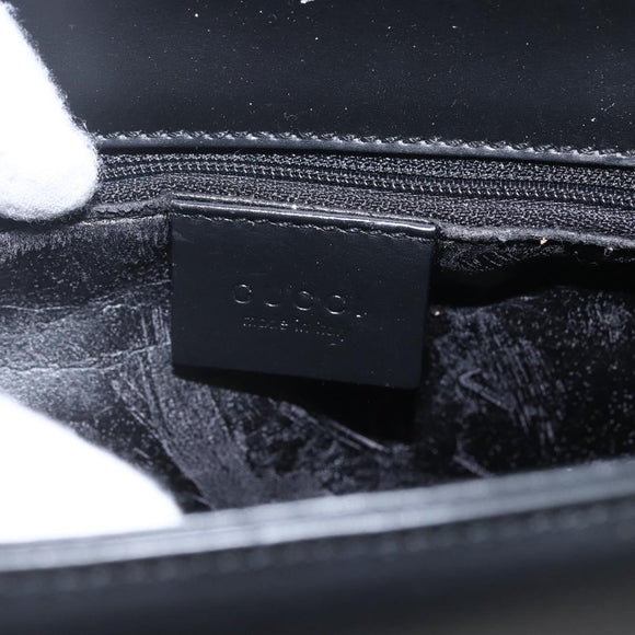 GUCCI Shoulder Bag Leather Black Silver 001 3064 Auth 154471