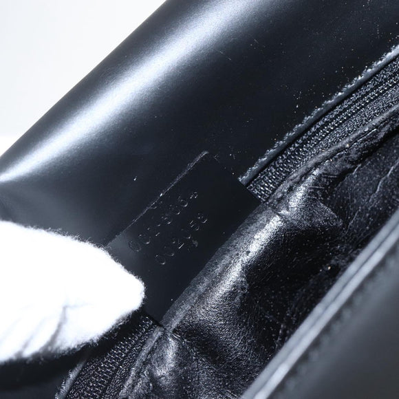 GUCCI Shoulder Bag Leather Black Silver 001 3064 Auth 154471