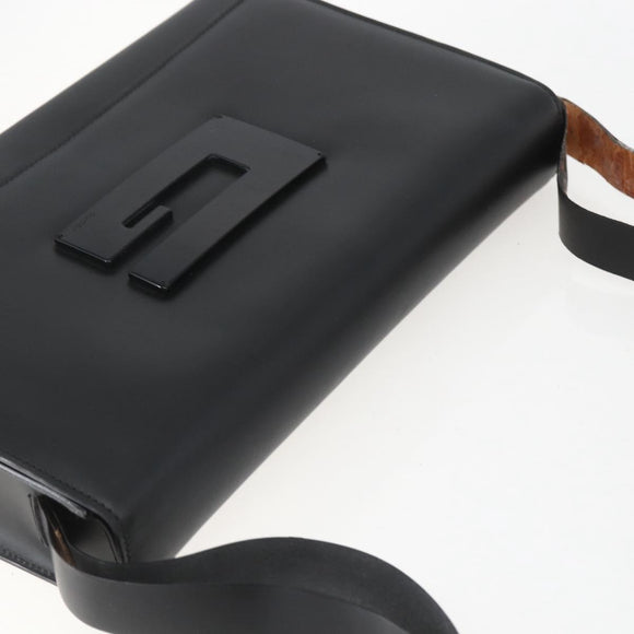 GUCCI Shoulder Bag Leather Black Silver 001 3064 Auth 154471