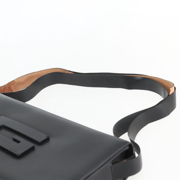 GUCCI Shoulder Bag Leather Black Silver 001 3064 Auth 154471