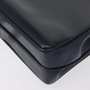 GUCCI Hand Bag Leather Navy Gold Auth 154472-13