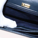 GUCCI Hand Bag Leather Navy Gold Auth 154472-20