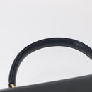 GUCCI Hand Bag Leather Navy Gold Auth 154472-8