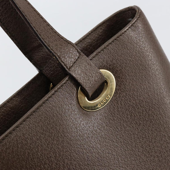 GUCCI Shoulder Bag Leather Brown Gold 002 2058 0480 0 Auth 154473