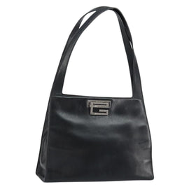 GUCCI Shoulder Bag Leather Black Silver 001 3038 Auth 154474