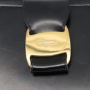 Salvatore Ferragamo Gancini Hand Bag Leather Black Gold Auth 154475-14
