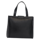 Salvatore Ferragamo Gancini Hand Bag Leather Black Gold Auth 154475-3