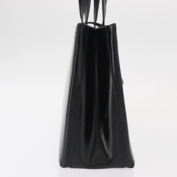 Salvatore Ferragamo Gancini Hand Bag Leather Black Gold Auth 154475