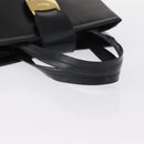 Salvatore Ferragamo Gancini Hand Bag Leather Black Gold Auth 154475-7