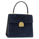 GUCCI Hand Bag Suede Navy Gold 000 2026 0306 Auth 154476-1