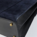 GUCCI Hand Bag Suede Navy Gold 000 2026 0306 Auth 154476-12